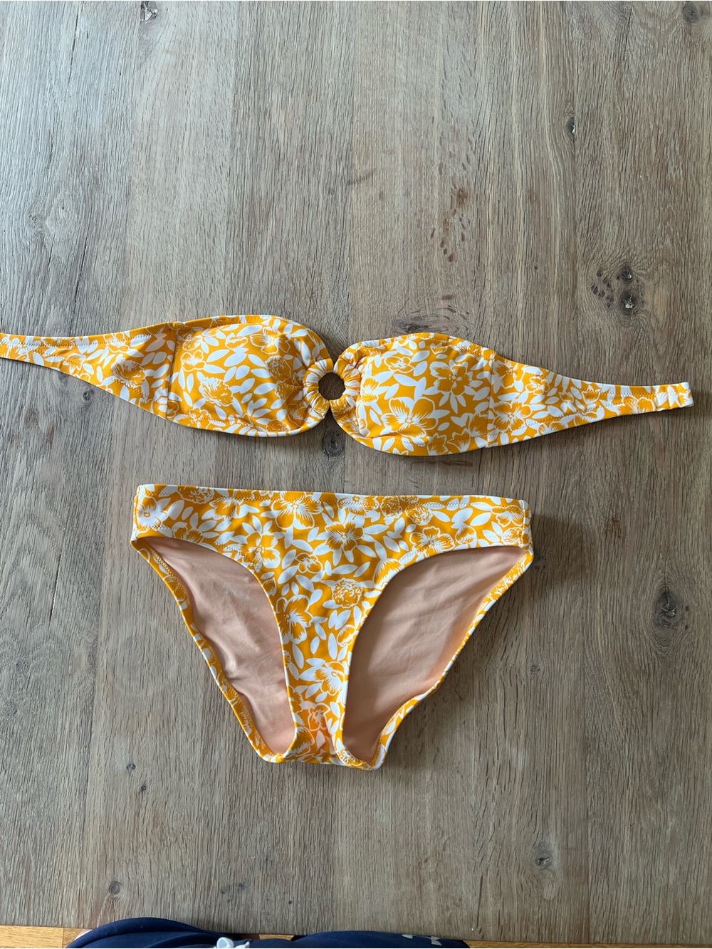 J.Crew Yellow and White Floral Bikini Bottoms